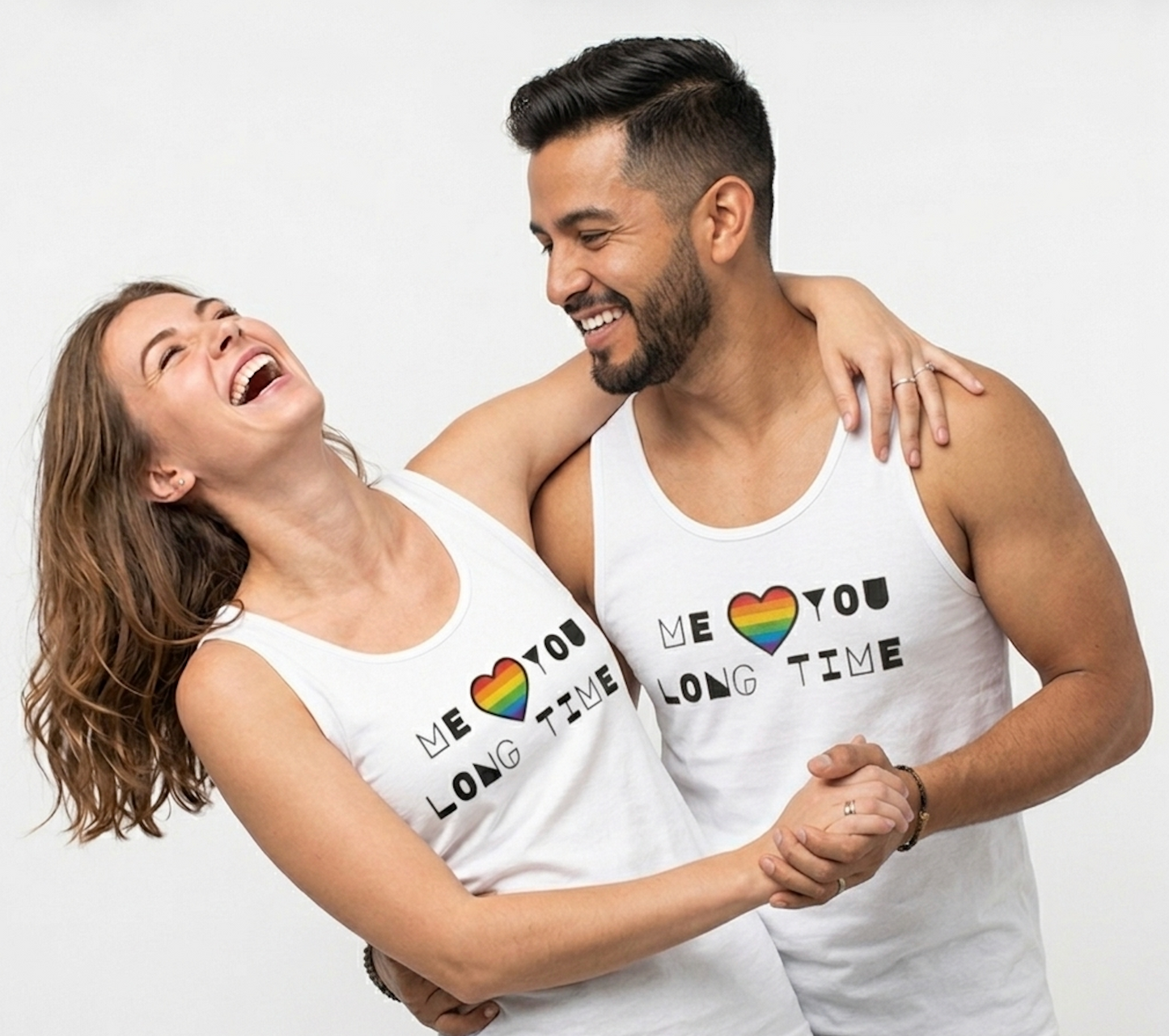 "Me Love You Long Time" White PRIDE Tank
