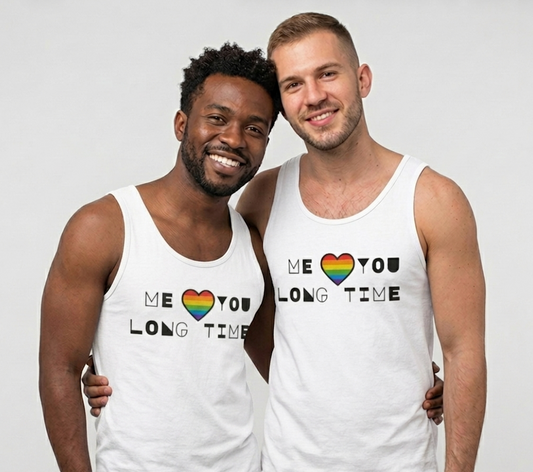 "Me Love You Long Time" White PRIDE Tank