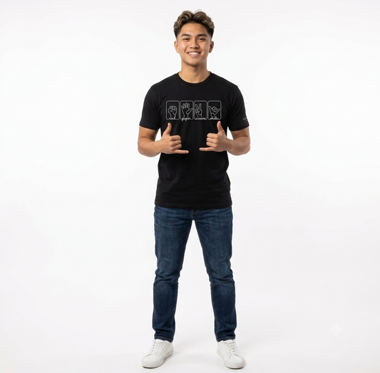 Rock. Paper. Scissors. Shaka Tee in Black